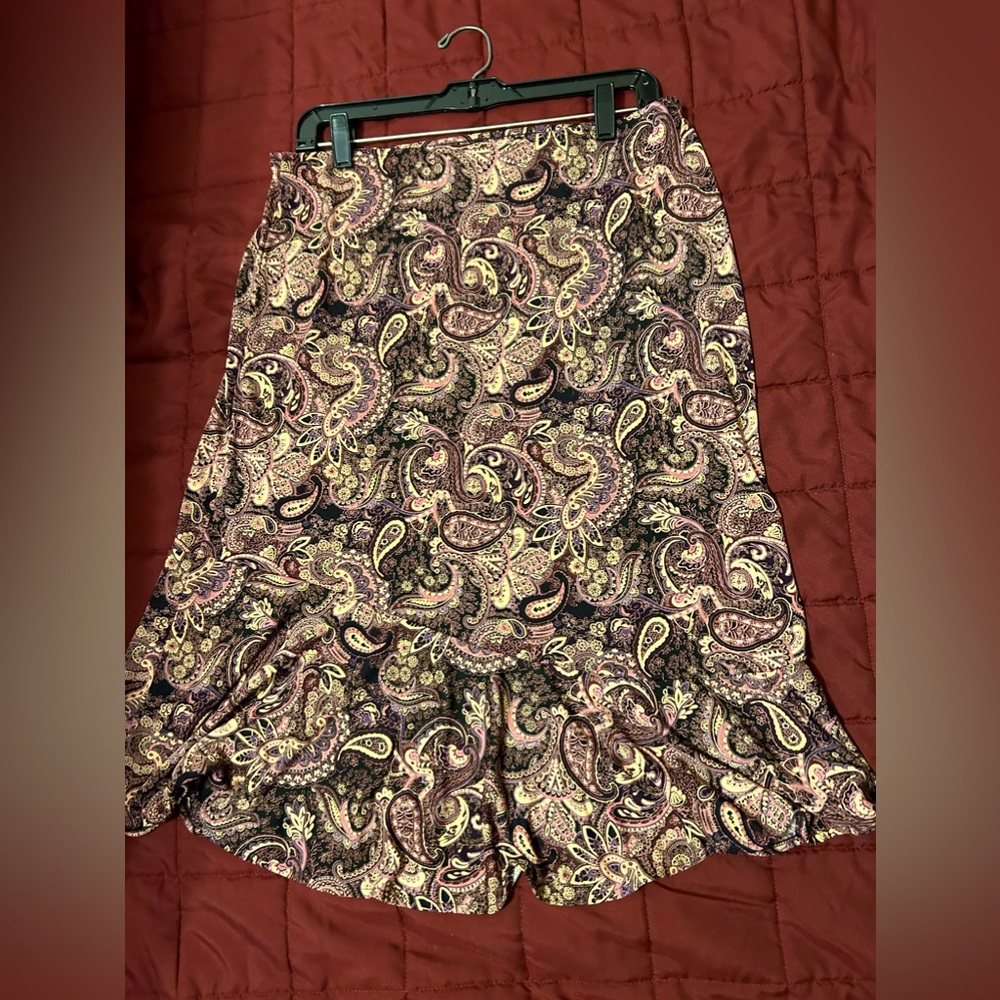 Purple Paisley Flouncy Skirt